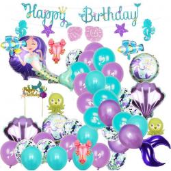 Joya Beauty® Zeemeermin Verjaardag Versiering set | Kinderfeestje Meisje | Mermaid Feest pakket | Decoratie set